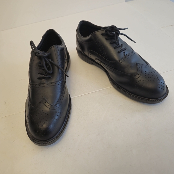 Hush Puppies Professionals Men's Wing Tip Oxford Black Lace up Shoes Size 10.5 - Picture 1 of 16